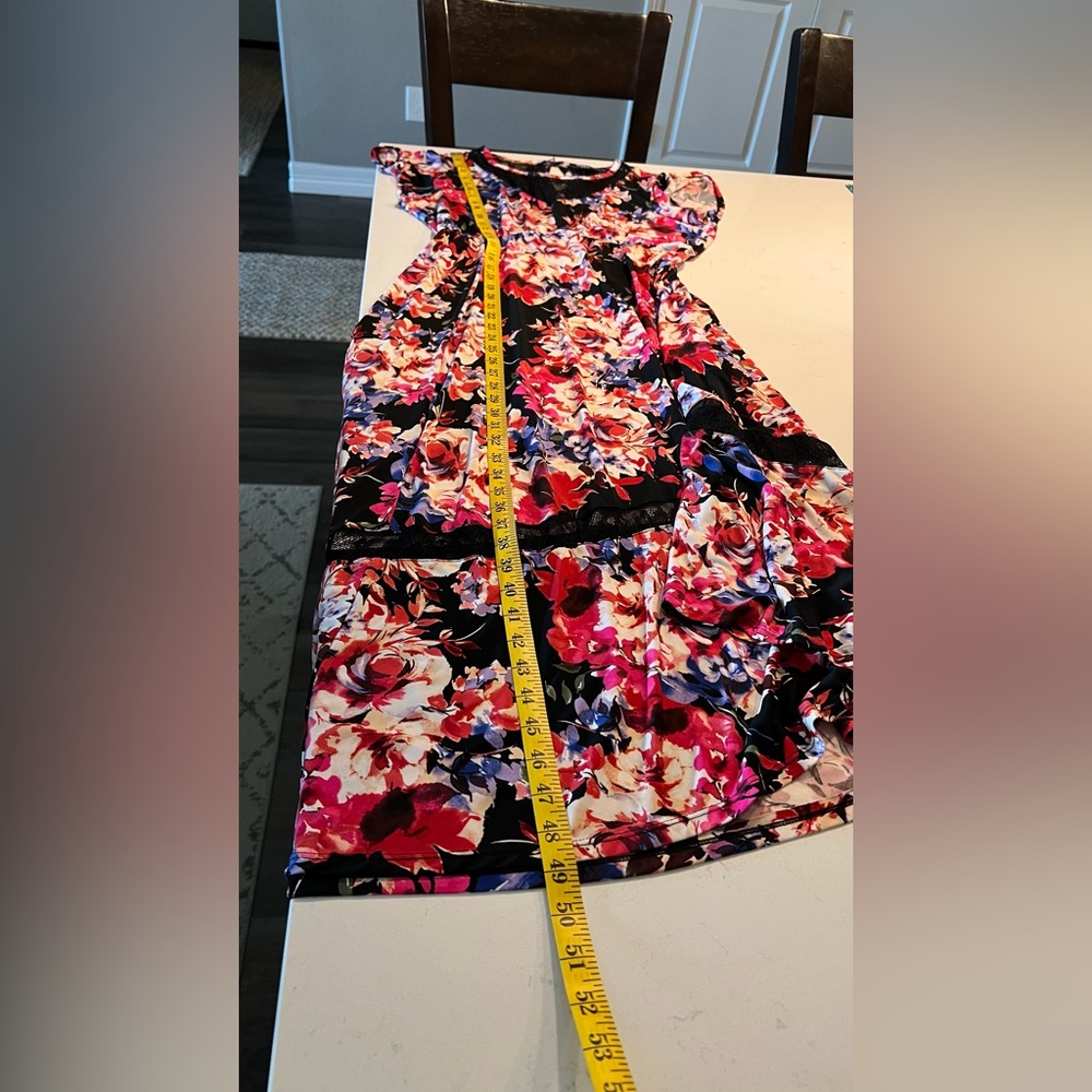 Torrid Black and Red Midi Studio Knit Asymmetrical Dress size 1 - Picture 13 of 16